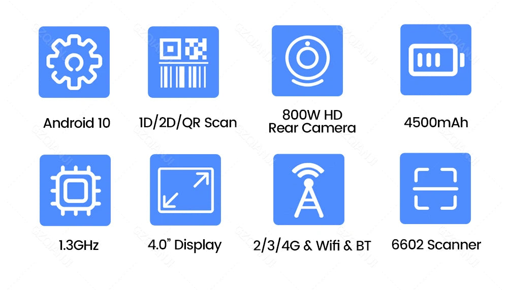 Android 10 PDA Handheld Terminal 2D Barcode Scanner 4G Data Collector NFC Cradle Charger Optional Logistics Warehousing Device
