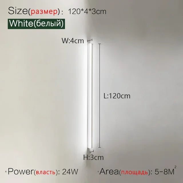 Modern Minimalist LED Wall Lamp Luxury Long Strip Light for Living Room Bedroom Bedside Ceiling Sofa Background Aisle Lighting