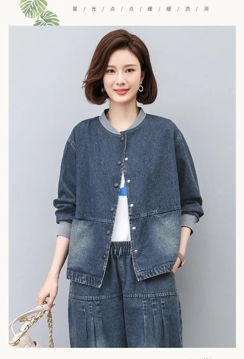Retro Denim Coat For women Short style Spring autumn Thin 2026 New Loose Cowboy Baseball Jackets Women's Casual Tops Clothes