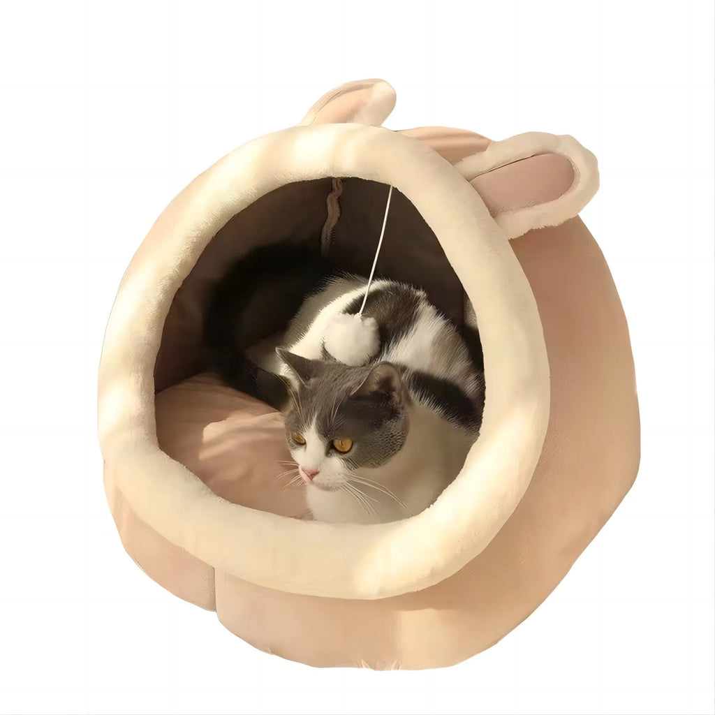 h Tent Cave Bed for Cats Small Dogs Self-Warming Cat Tent Bed Cat Hut Comfortable Pet Sleeping Bed Foldable Removable Washable