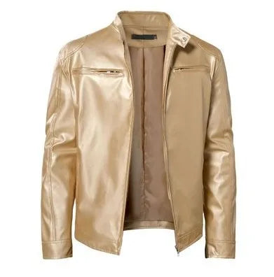 9XL Leather Men's Sports Leather Motorcycle Leather Jacket Stand Up Collar Fashionable Sports Plus Size Autumn Winter Windproof