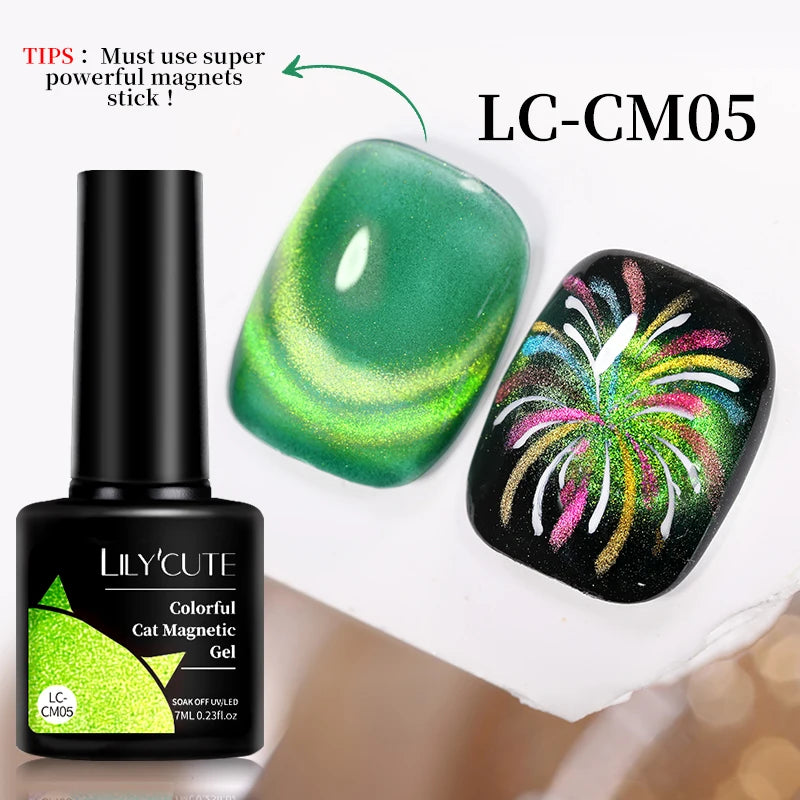 LILYCUTE 7ml Gold Coffee Cat Magnetic Gel Nail Polish Autumn Winter Nails Ultra Shine Moonlight Semi Permanent UV Gel Soak Off