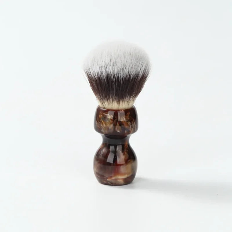 YAQI Caramel Cat's Whisker Synthetic Hair Mens Wet Shaving Brush - Premium Quality Travel Beard Care Grooming Tool