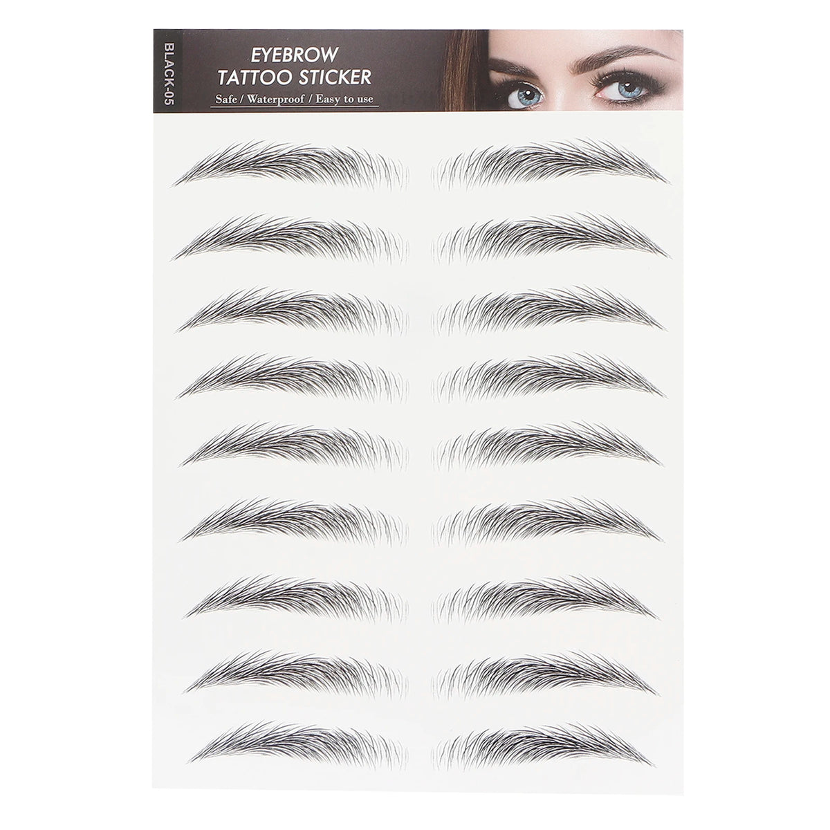 Long Lasting Eyebrow Transfers Sticker Household Portable Waterproof Safe Women Black Eyebrow Tattoo Sticker Makeup Tools