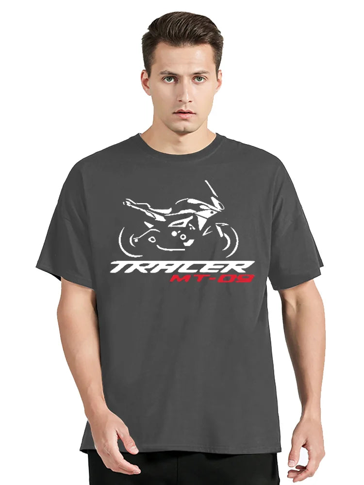 For Japan Motorcycle MT 09 Tracer TShirt MT09 T shirt Oversized T-shirt Unisex Tops Cotton Fitness Tees Streetwear Clothing