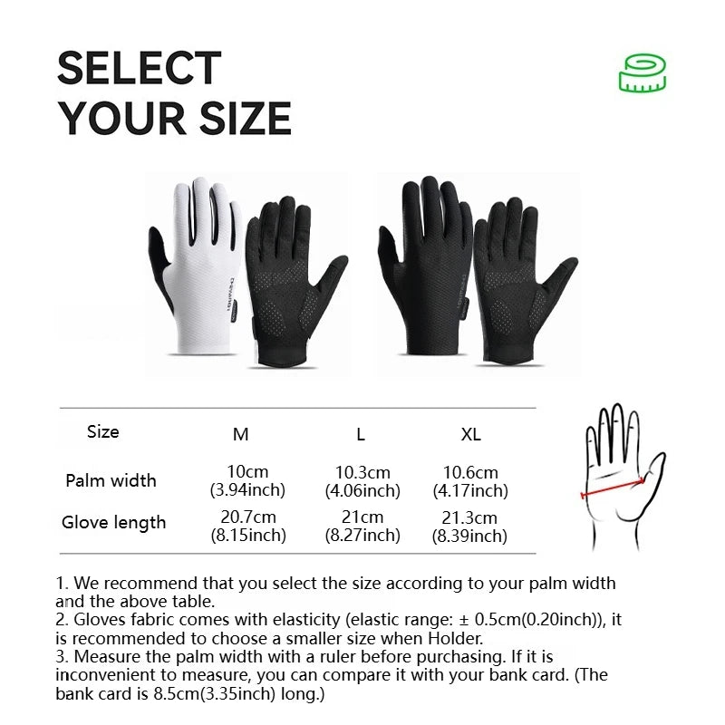 LOOGDEEL Cycling Gloves SBR High Elasticity Shock Absorption Cycling Gloves Lightweight Breathable Non-slip Full-Finger Gloves