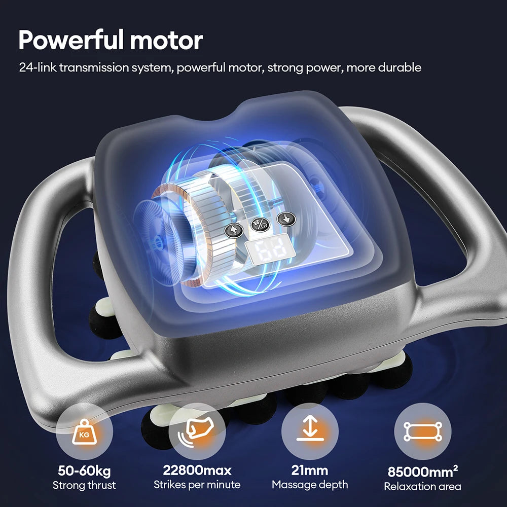24-Head Fascia Gun 99 Levels Strength High-Frequency Vibration Body Massage Gun Back and Waist Massager Neck Shoulder masajeador