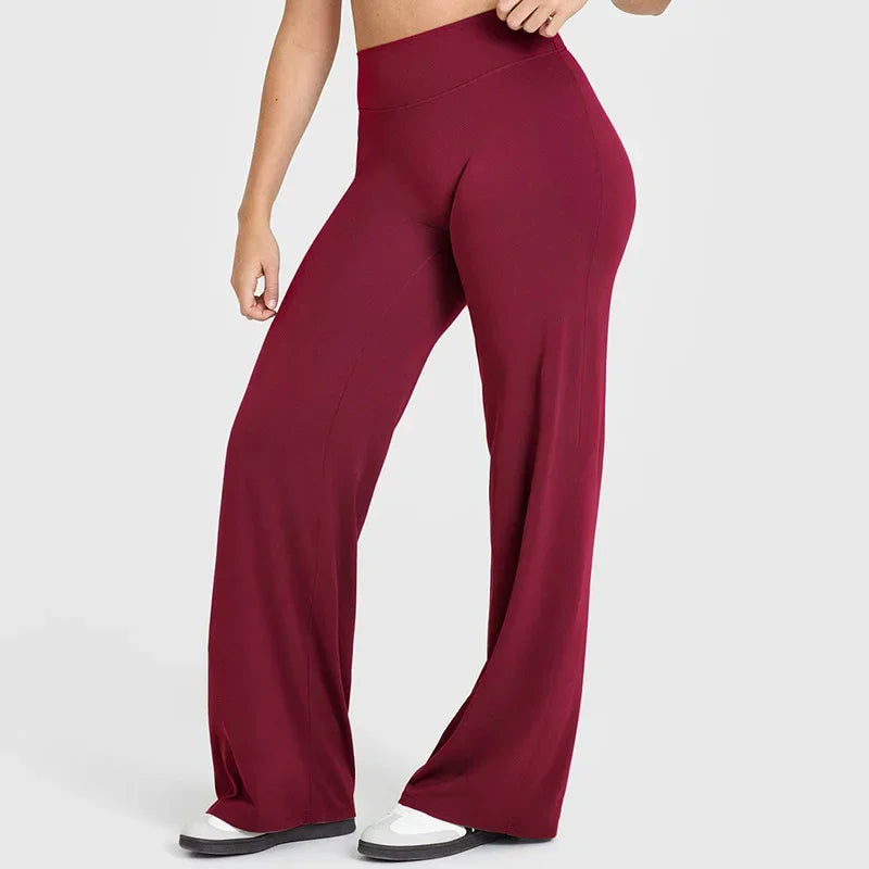 Sport Trousers Straight-Leg Pants Ultra Soft Butter Fabric Women's Mid-Waist Yoga Pants GYM Naked Feel Pilates Running