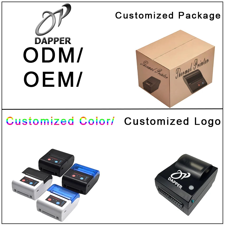 Small Desktop Thermal POS Receipt Printer for Retail Wireless Bluetooth Invoice Printing Machine with Cash Drawer
