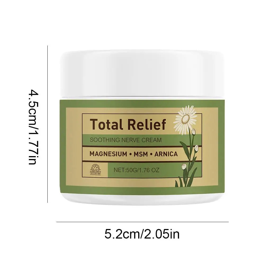 Natural Nerve Relief Cream With Magnesium Arnica Gentle Plant-Based Body Butter For Soothing Skin Care