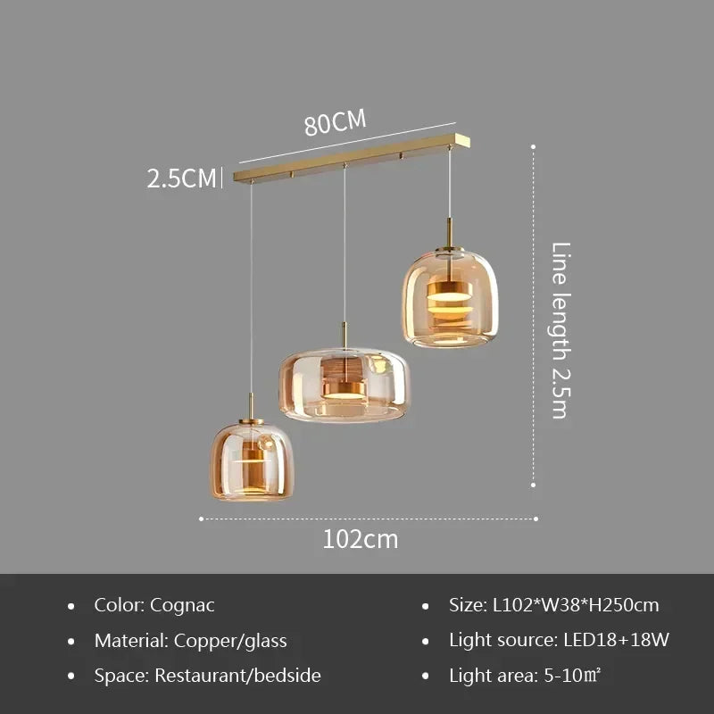 Modern Glass Pendant Light luxury Deco Nordic Led Hanging Light Fixtures  Modern Luminaire Suspension lamp