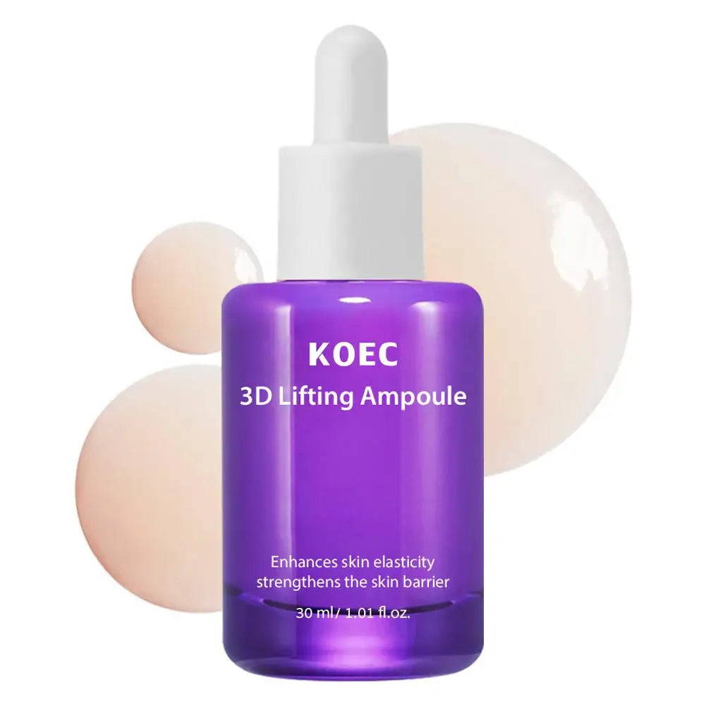 KOEC 3D Lifting Skincare Kit - Face Neck Lifting Cream Ampoule Essence Cream Mist Deep Hydration Firming Anti-Aging For Women