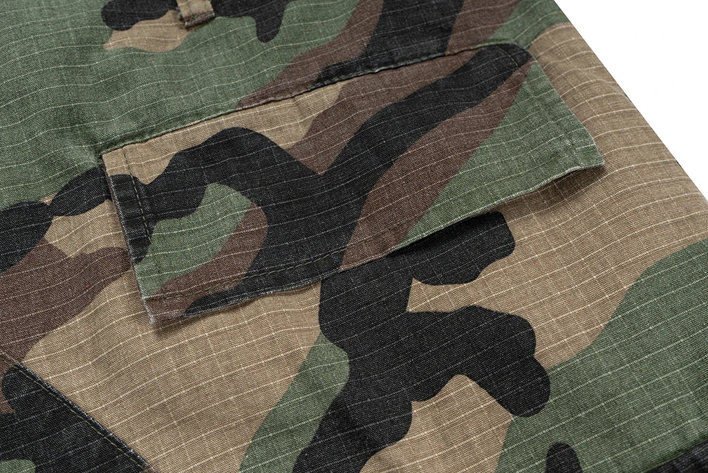 M65 Silhouette Camouflage Cargo Cropped Shorts for Men Wide Leg Patchwork Baggy Summer Shorts Oversized Loose Over Knee Pants