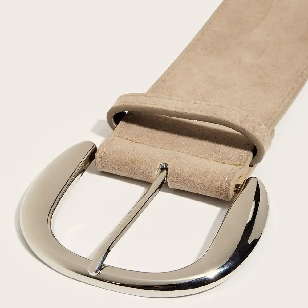 Maillard Styles Suede Leather Wide Belt Luxury Design Trendy Pin Buckle Waistband Versatile Casual Trouser Dress Belts Gifts