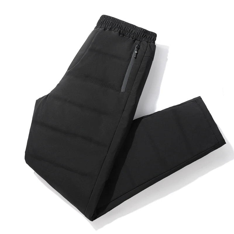 Winter Duck Down Pants Men Minimalist Style Plus Size Down Pants Male Outdoor Windproof Solid Warm Winter Trousers 7XL