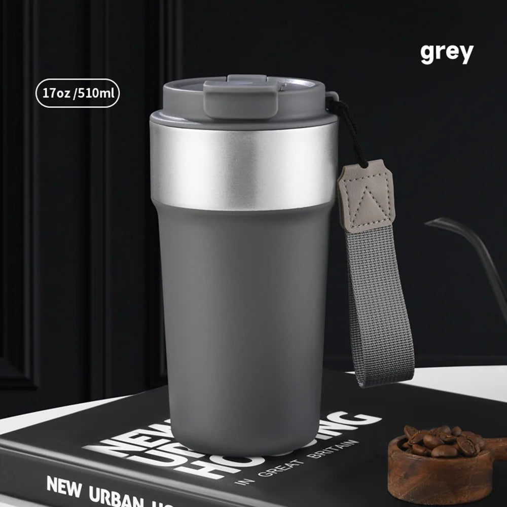 17oz/510ml Insulated Cup 304 Stainless Steel Thermos Coffee Cup Leak-Proof Water Cup with Lid Travel Mug Keep Hot Cold