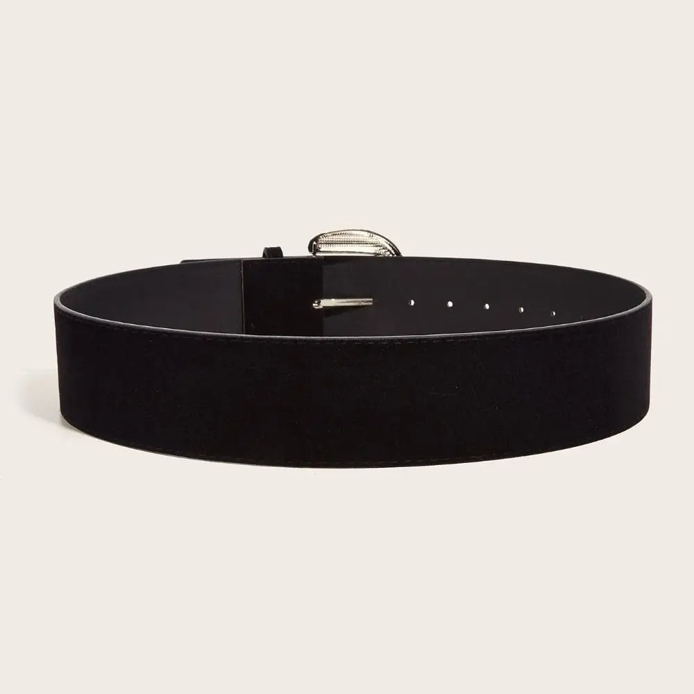 Maillard Styles Suede Leather Wide Belt Luxury Design Trendy Pin Buckle Waistband Versatile Casual Trouser Dress Belts Gifts