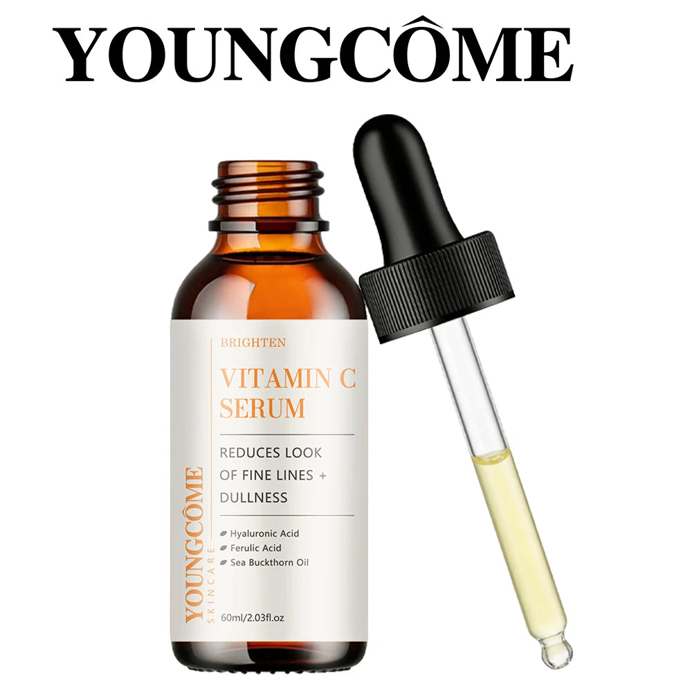 Vitamin C Serum Hydrating Facial Care with Hyaluronic Acid Ferulic Acid Sea Buckthorn Oil For Daily Skin Nourishment Lightweight