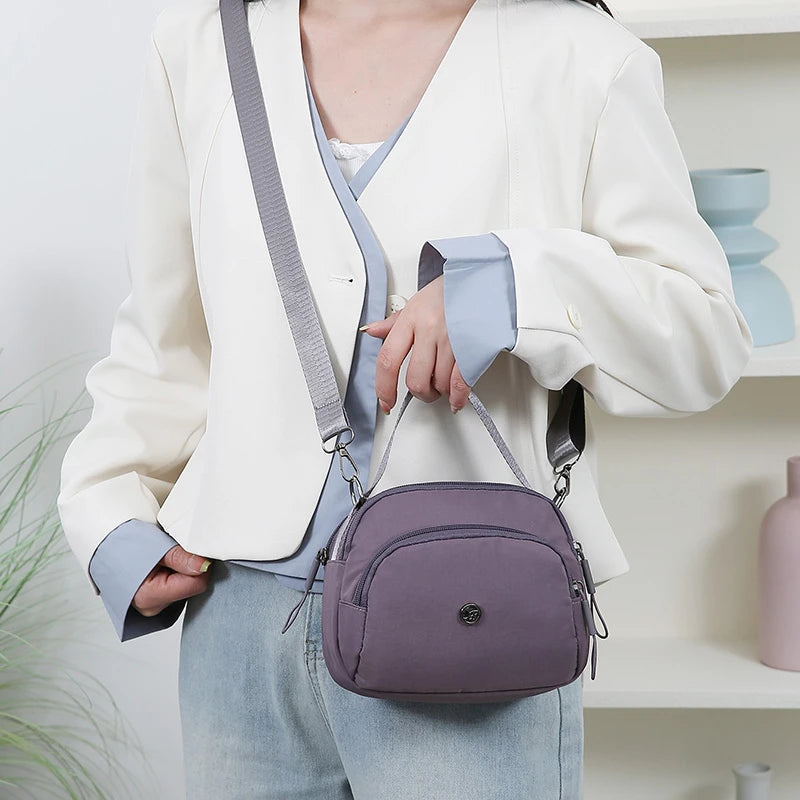 Lightweight Waterproof Nylon Mini Crossbody Bag Top Handle Adjustable Strap Multi Pocket Ladies Daily Outdoor Bag