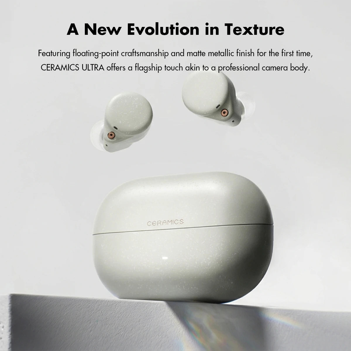 ROSESELSA Ceramics Ultra Wireless Earbuds 50dB Hybrid ANC HiFi Earphones LHDC LDAC 4Mic AI Noise Reduction 40H Battery