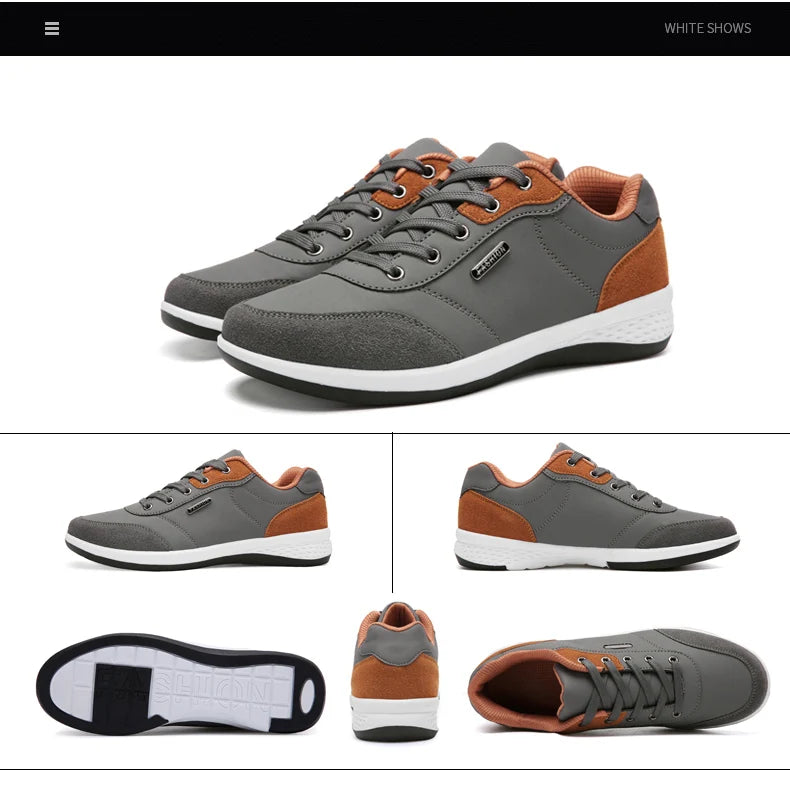 Men Shoes Sneakers PU Leather Trend Casual Shoes Fashion Breathable Leisure Male Sneakers Non-Slip Footwear Men Vulcanized Shoes
