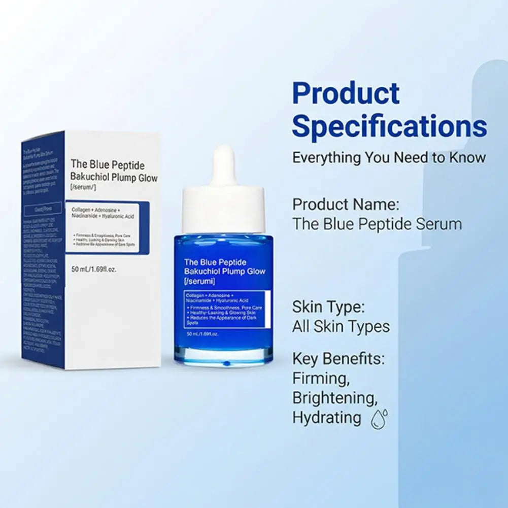 GHK-Cu Blue Copper Peptide Essence Liquid 50 ml Blue Copper Peptide Bitter Nutmeg Phenol Essence Liquid Plump and Full