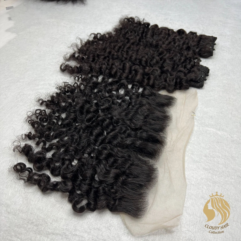 CDYHAIRVN High Quality Vietnamese Curly Bundles Closure Frontal Double Drawn Non-Remy Human Hair Extensions Wholesale Supplier