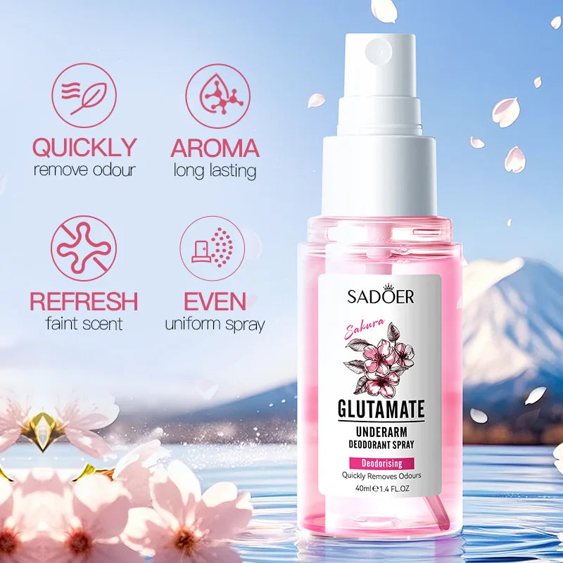 SADOER Cherry Blossom Fragrance Spray Long Lasting Light Scent Alcohol-Free Refreshing Portable Fragrance for Women Daily Office
