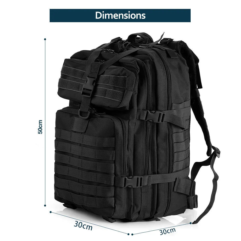 50 Liters Outdoor Tactical Dual Shoulder Large 3P Backpack Backcountry Cycling Sports Backpack Travel Attack Camouflage Multi-Fu