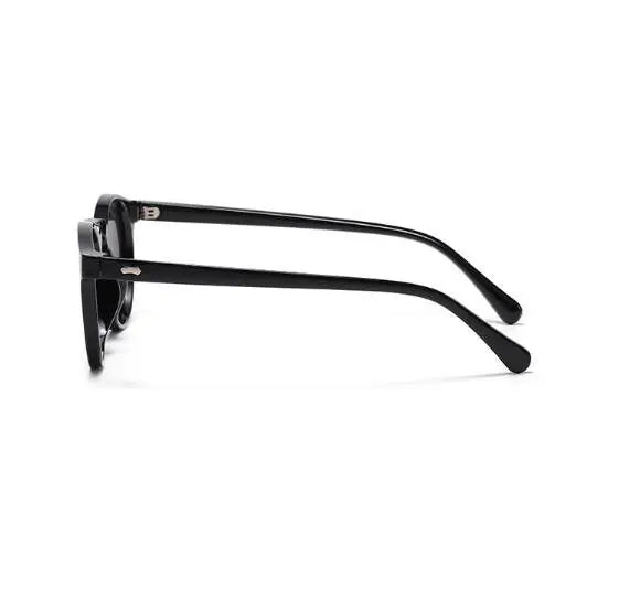 Round Tinted Myopia Glasses Men Black Lens Finished Prescription Nearsighted Glasses Retro Outdoor Shade Driving Sunglasses