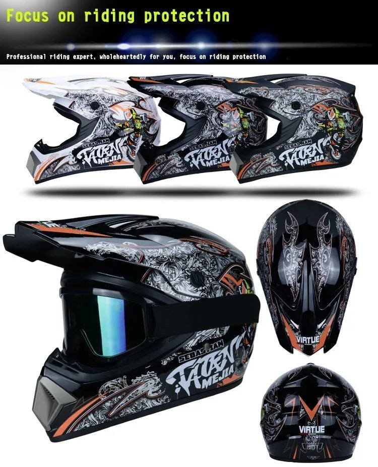 Off-road Motorcycles Adult Motocross Helmets ATV Downhill MTB DH Hood Helmets  Capacetes DOT Approved DOT