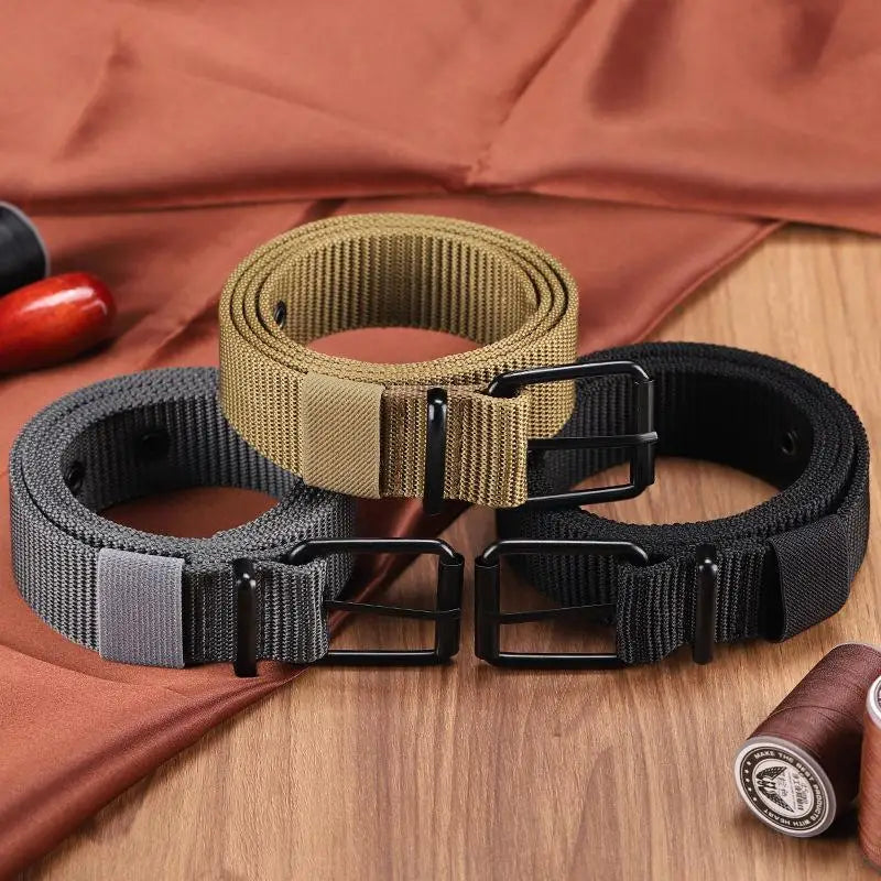 ·NewMen's Belt Porous Canvas Pin Buckle Leather Belt Outdoor Sports Belt Women's Trendy Eyelet Belt With Jeans Belt·