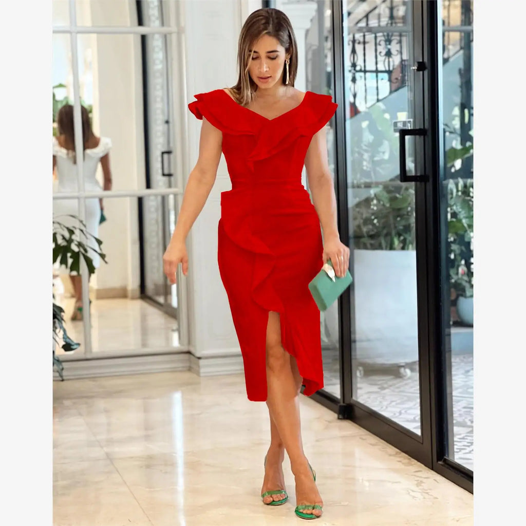Summer Women's Pure Color Short Sleeve Long Dress Cleanfit Loose Waist Polyester Cotton Blend Regular Sleeve Basic Style