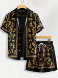 Trendy Summer 3D Printed Casual Men's Shirt Shorts Hawaiian Shirt Set Couple Adult Sports Vacation Clothing No Interior Match