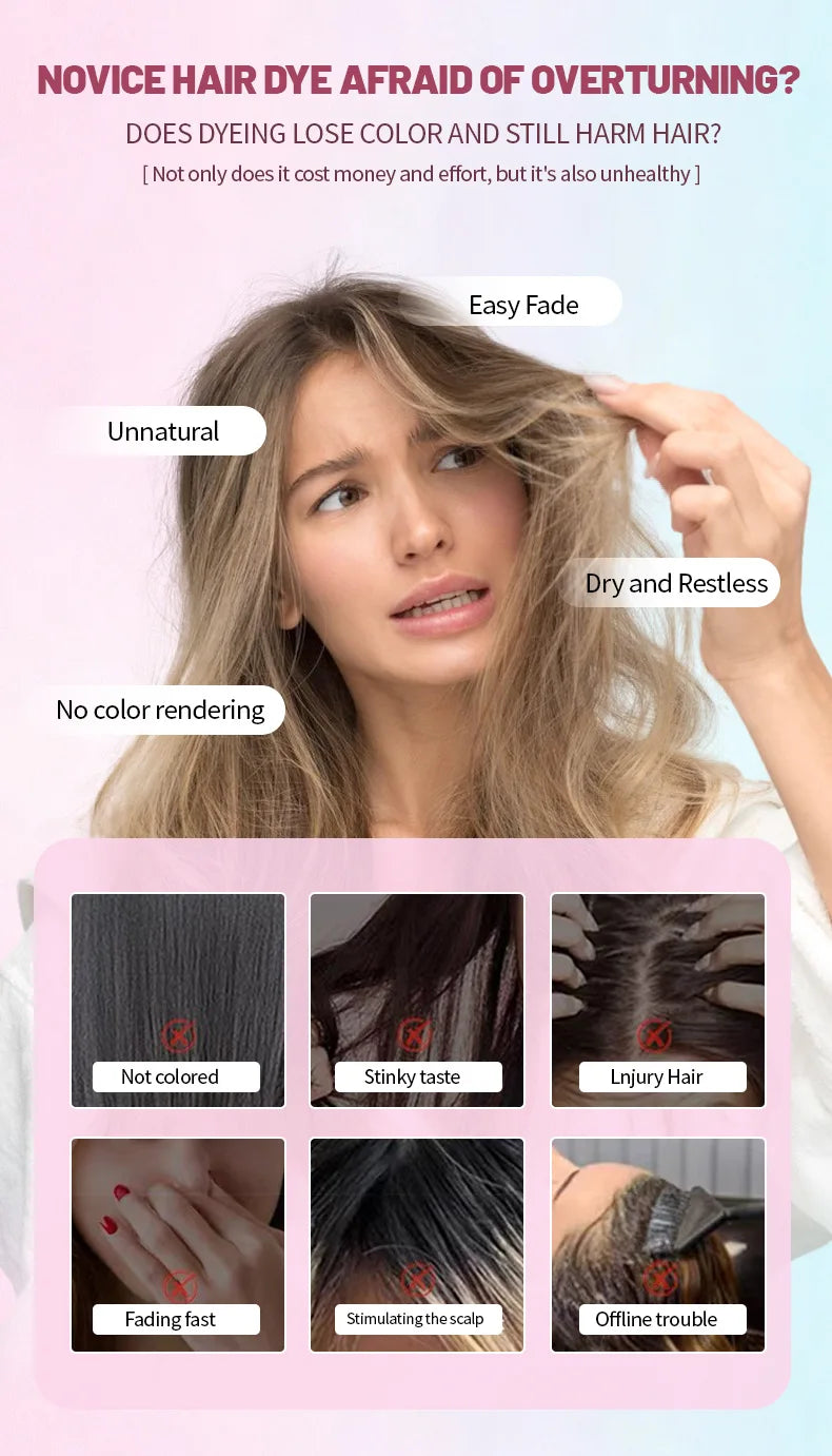 200ml plant-based hair dye, long-lasting color, easy to apply, covers gray hair, repairs damaged hair, and is easy to color.