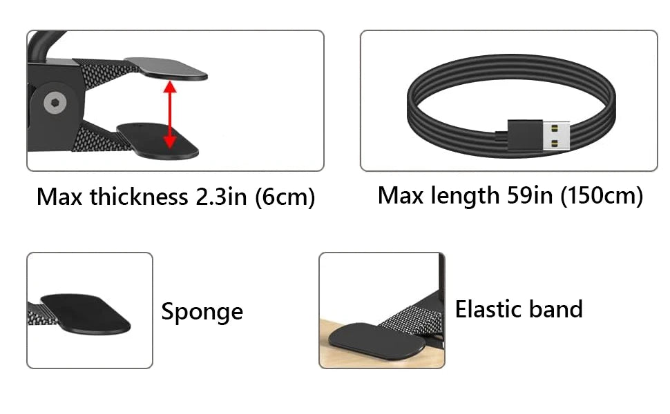 Desk Lamp LED Dimmable 10W 40CM Desk Lamp Clampable Eye Protection  Clamp Light 3 Colour Temperature10 Brightness