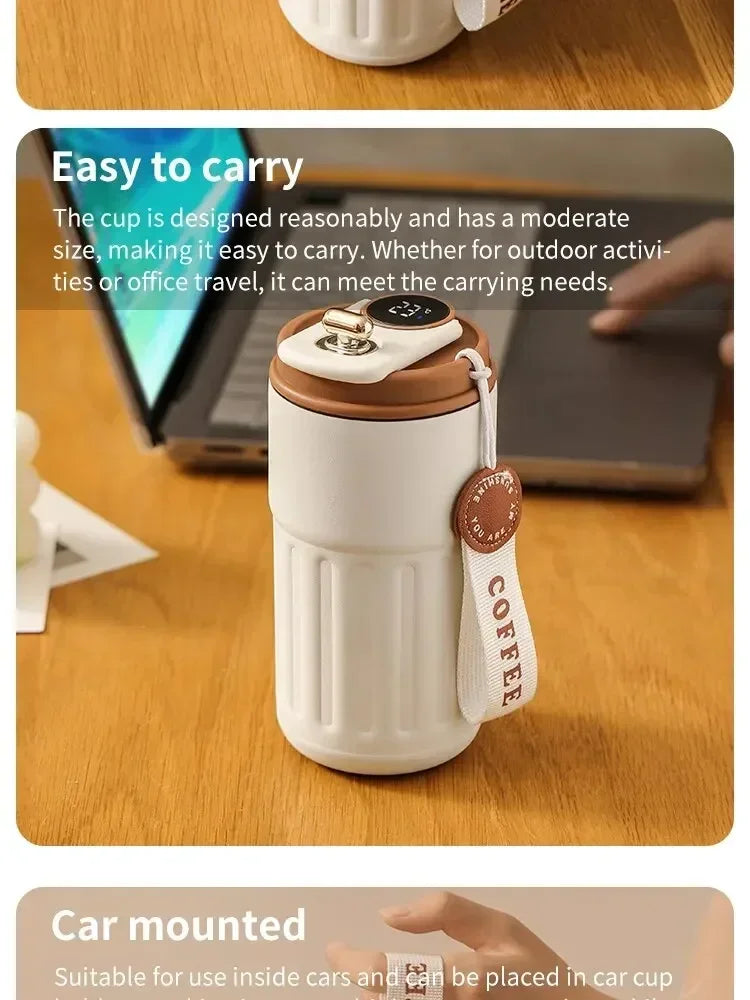 450ML Stainless Steel Thermo Water Bottle LED Temperature Display Coffee Cup Keep Cold and Heat Thermal Mug Travel Vacuum Flask