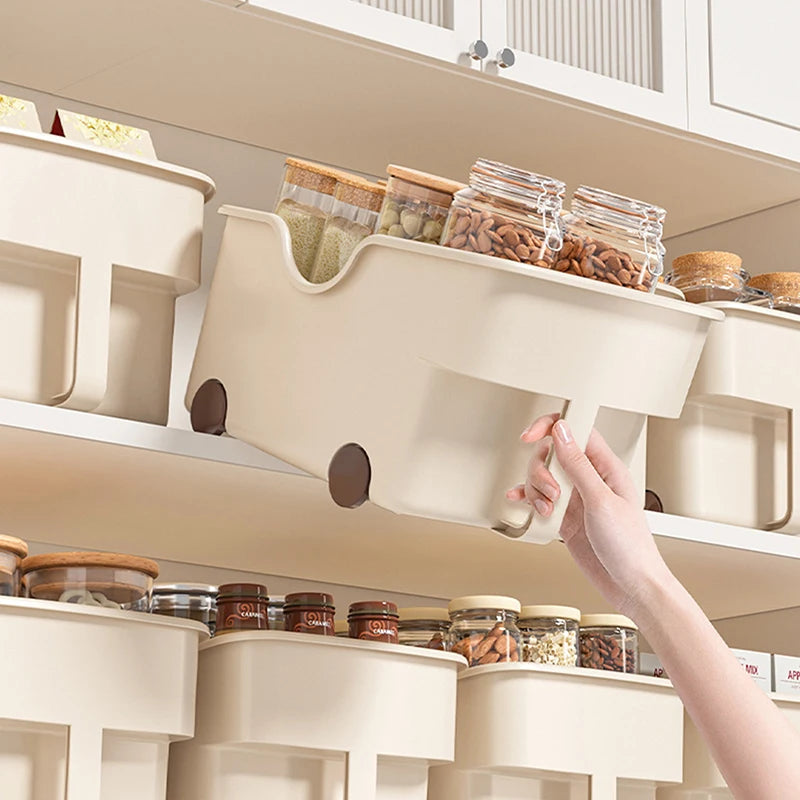 【N】Kitchen Sundries Storage Case With Wheels Seasoning Bottle Jar Storage Container Kitchen Closet Organizer