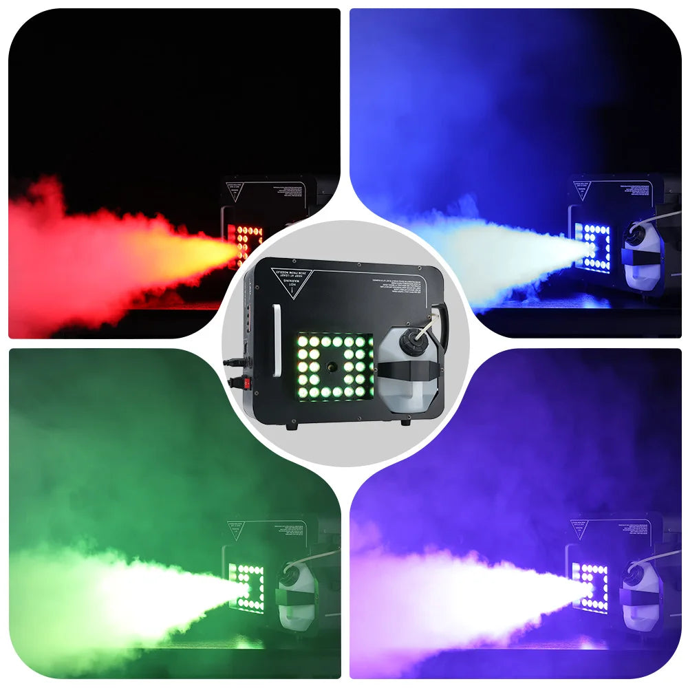Vertical Spray Smoke Machine 1500W Remote Control Fog Machine Special Effect Stage Equipment for DJ Disco Party Wedding