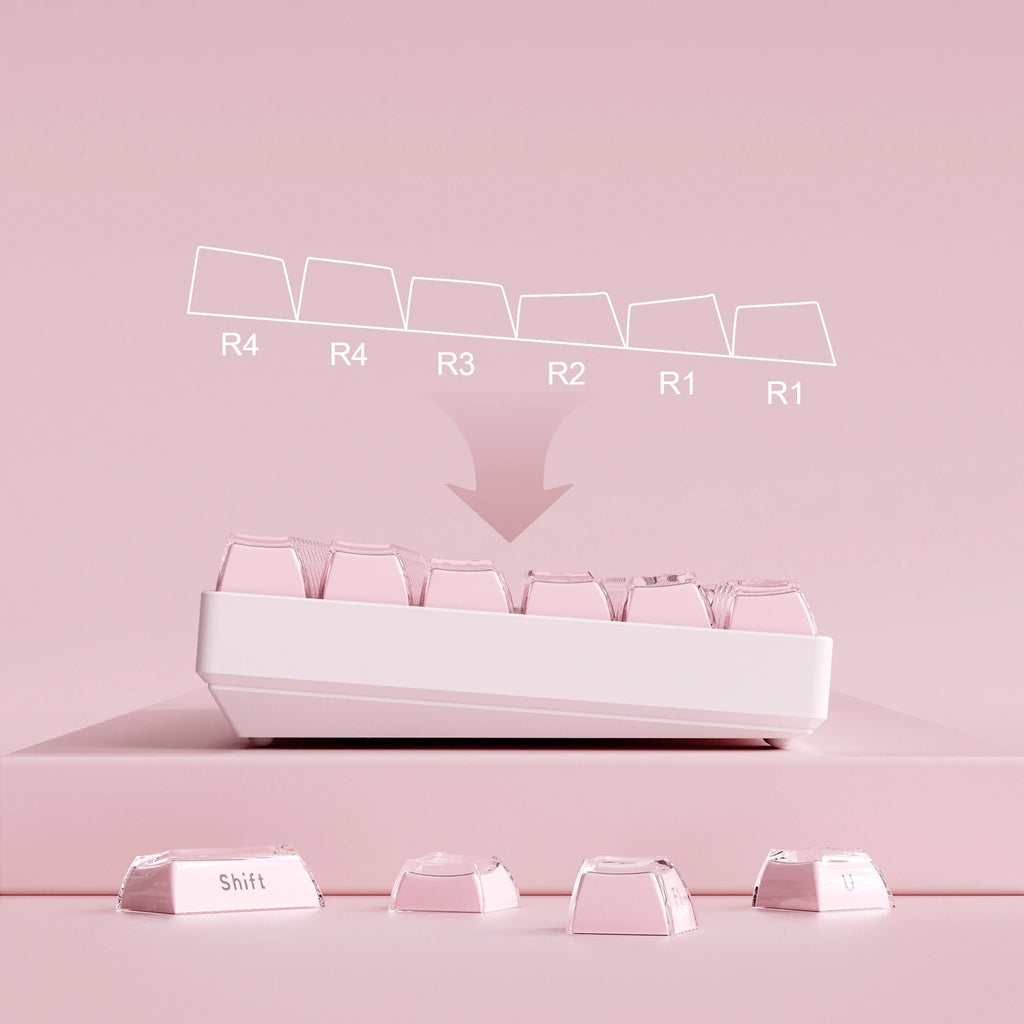 XVX Jelly Crystal Keycaps Side Print Pink/Blue 113keys Double Shote DIY Mechanical Keyboard OEM Profile Translucent Keycaps