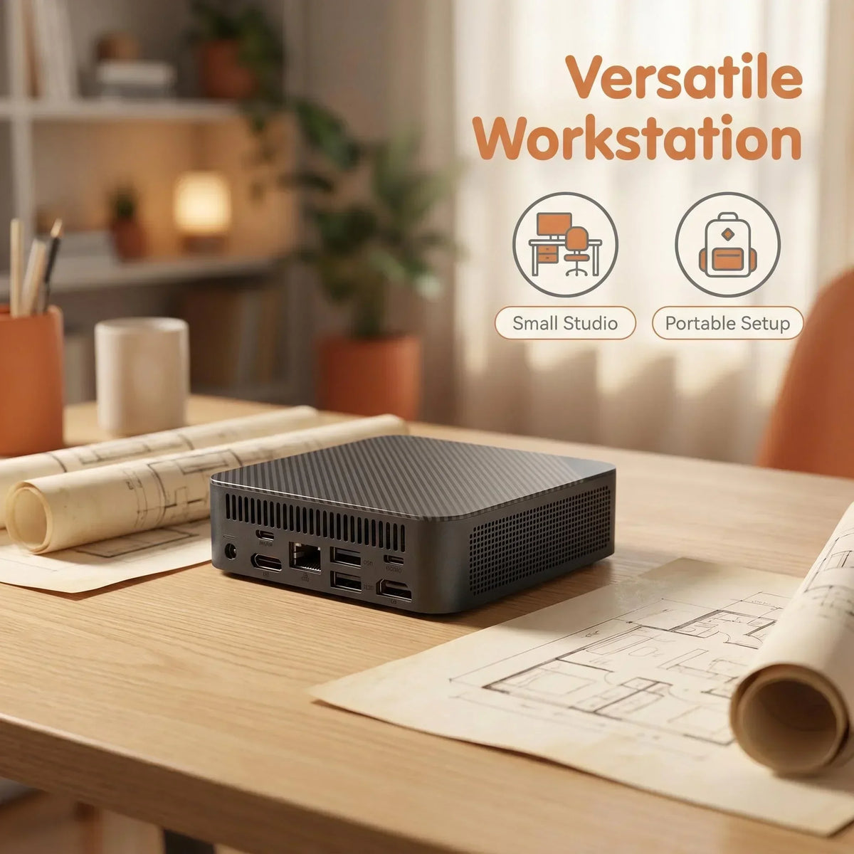 Intel Core i9 10980HK Mini PC 16GB DDR4 512GB M.2 NVMe SSD Triple 4K Output WiFi6 BT5.2 Silent Cooling Office Home Desktop Pro
