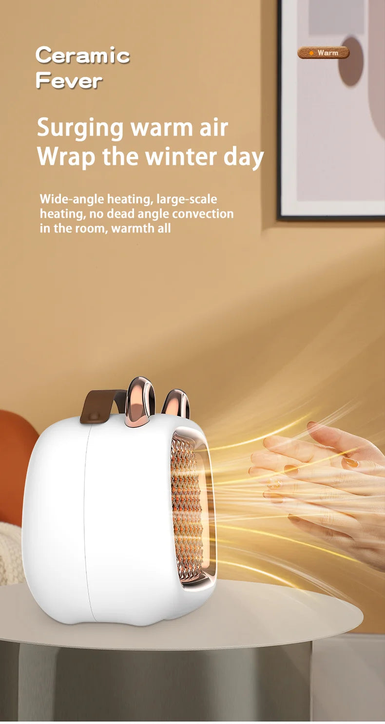 Electric Heater Mini Portable Intelligent Air Heater Reduced Wind Noise Home Heating Warmer Fan Intelligent Constant Temperature