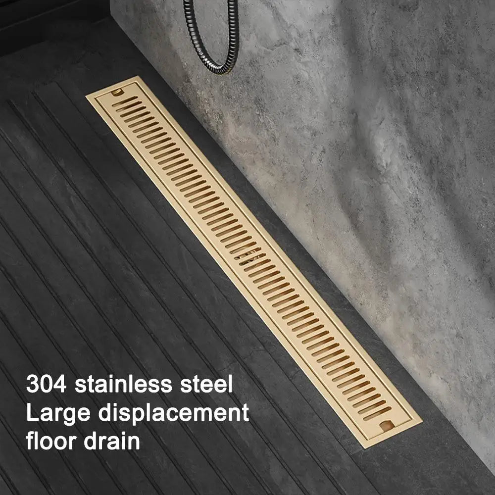 20/30/40/50/60cm Stainless Steel Shower Floor Drain Bathroom Rectangle Linear Floor Drainage Floor Drain with Strainer Covern