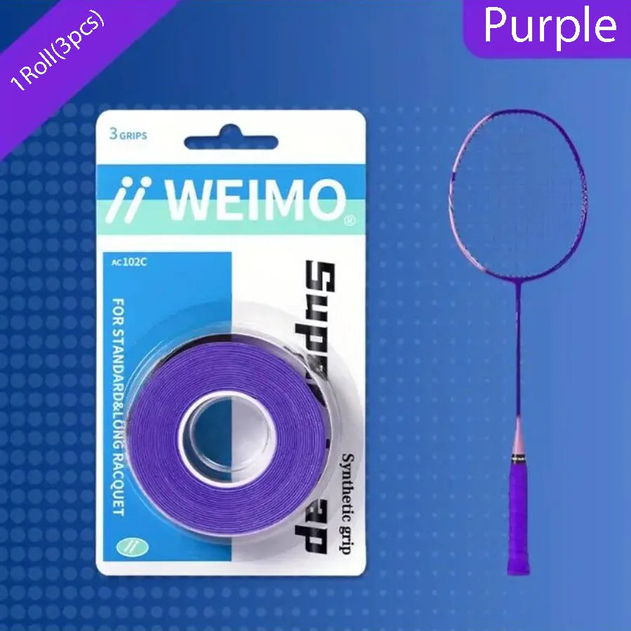 1 box badminton racket handle rubber non-slip handle cover wrap grip strap sweat absorbent tennis racket
