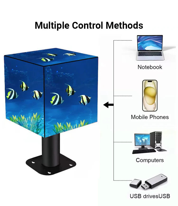 Outdoor Creative Magic Cube Indoor LED Cubes Display Screen Sign Video Wall 90 Degree Corner Cube LED Display Screen