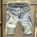Summer New Fashion Trend Straight Leg American Retro Jeans Men's Casual Loose Sports Plus Large Size High-Quality Denim Shorts