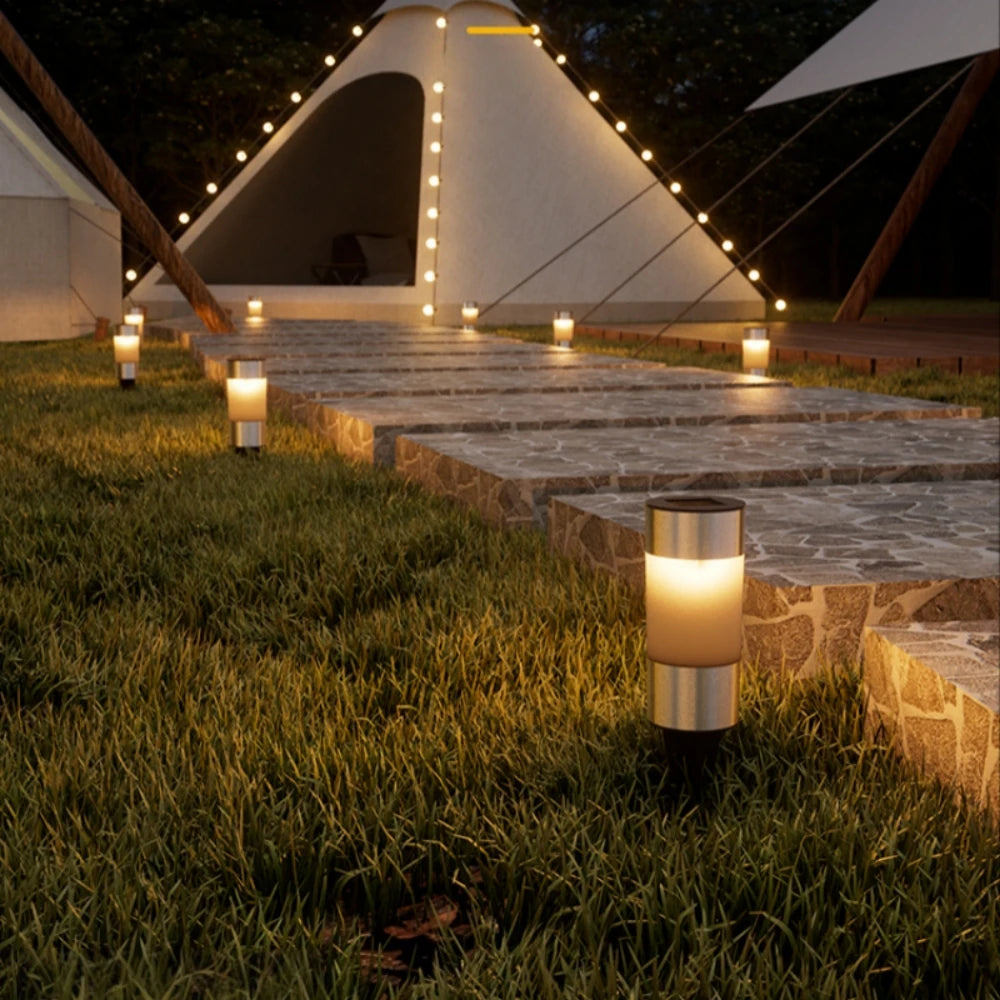 Mini Solar Pathway Lights Outdoor Solar Walkway Lights Stainless Steel Lights for Garden Yard Landscape Driveway Patio Decor
