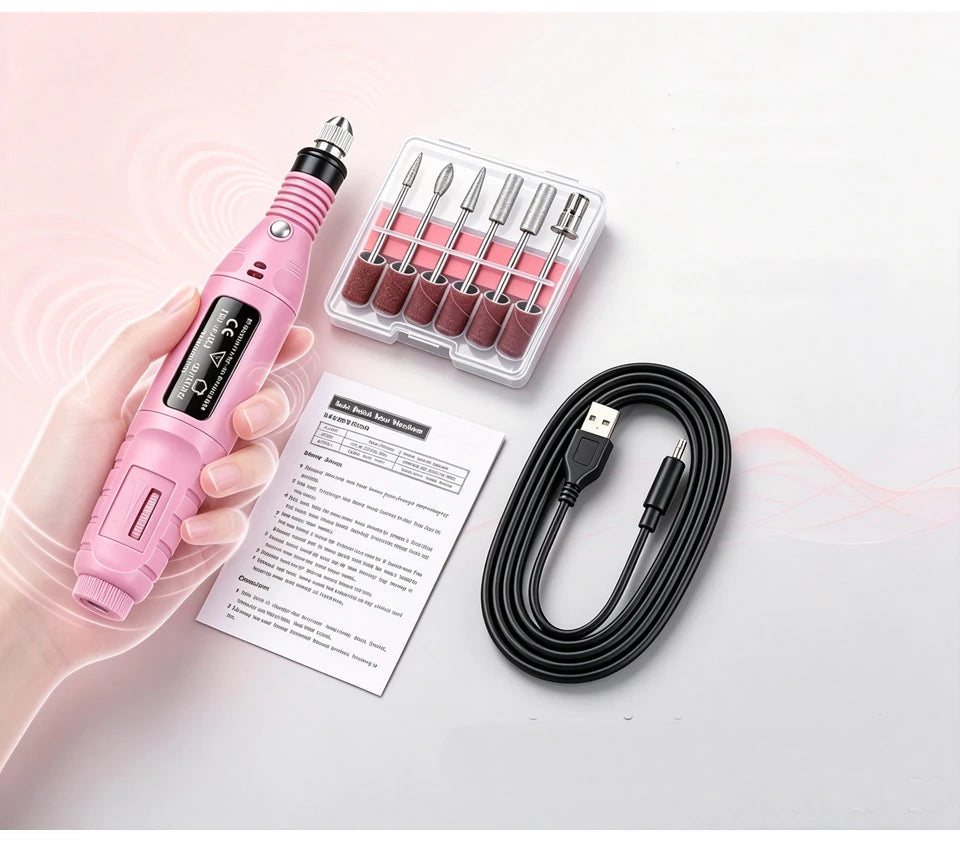Professional Electric Nail Drill Machine Lathe Kit Nail Sander File for Manicure Cutter Set Art Supplies Salon Grinder Tools