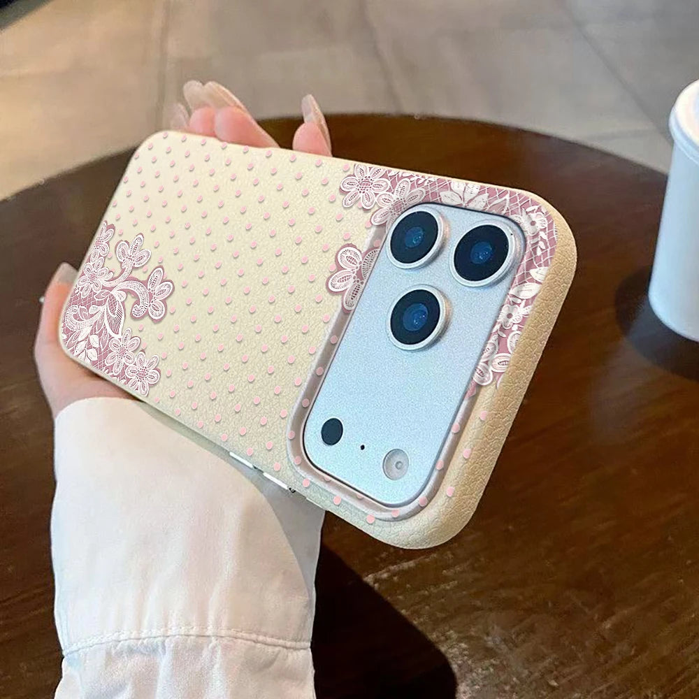 Case For IPhone 13 Case IPhone 14 Pro Max For IPhone 16 Pro 12 14 13 15 Pro Max 17 15 Plus Cover Polka Dot Lace Soft Fundas