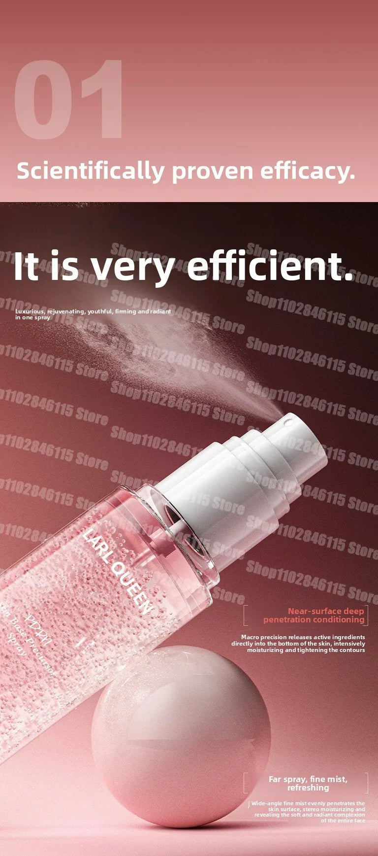 Blue Queen Small Molecular Salmon PDRN Collagen 100ml Moisturizing Fine Line Repair essence spray